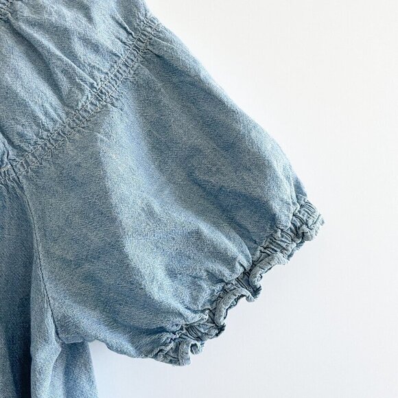 Madewell Chambray Shirred Blouse - Picture 6 of 10
